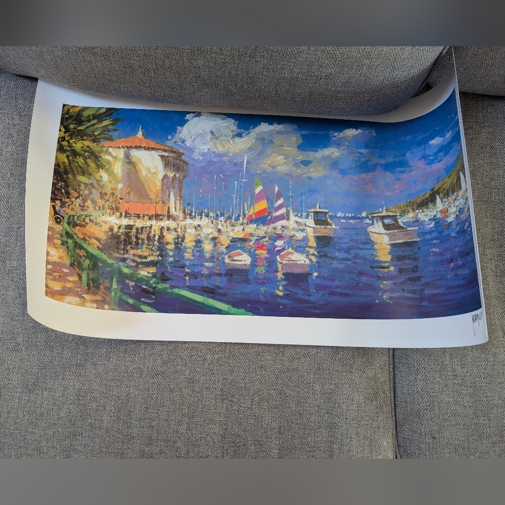 A Day In Catalina By Marko Mavrovich  2001 Seriolithograph in Color With COA